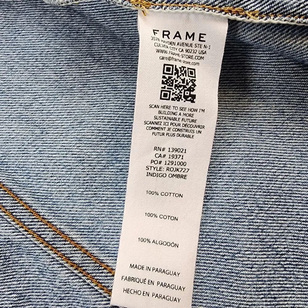 FRAME Reconstructed Ombre Denim Jacket size M